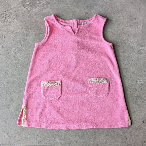 Janie and Jack Girls Pink Terry Cloth Swim Cover Up Dress size 18-24M - Picture 1 of 8